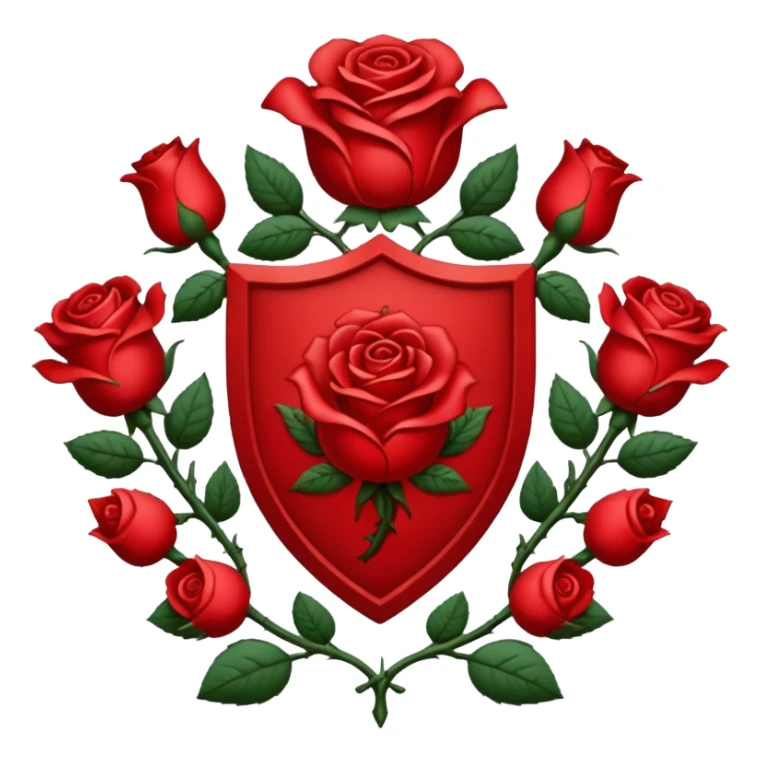 brasão medieval rosa de sangue vermelha sticker