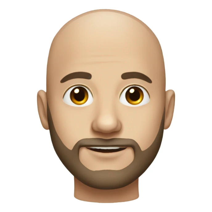 realistic portrait of bald male with beard sticker