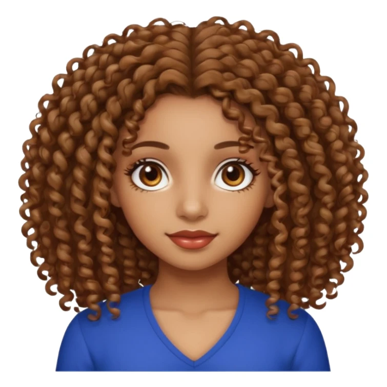 Beautiful Haitian and Puerto Rican girl with light brown skin and medium length curly very curly hair and beautiful hazel eyes sticker
