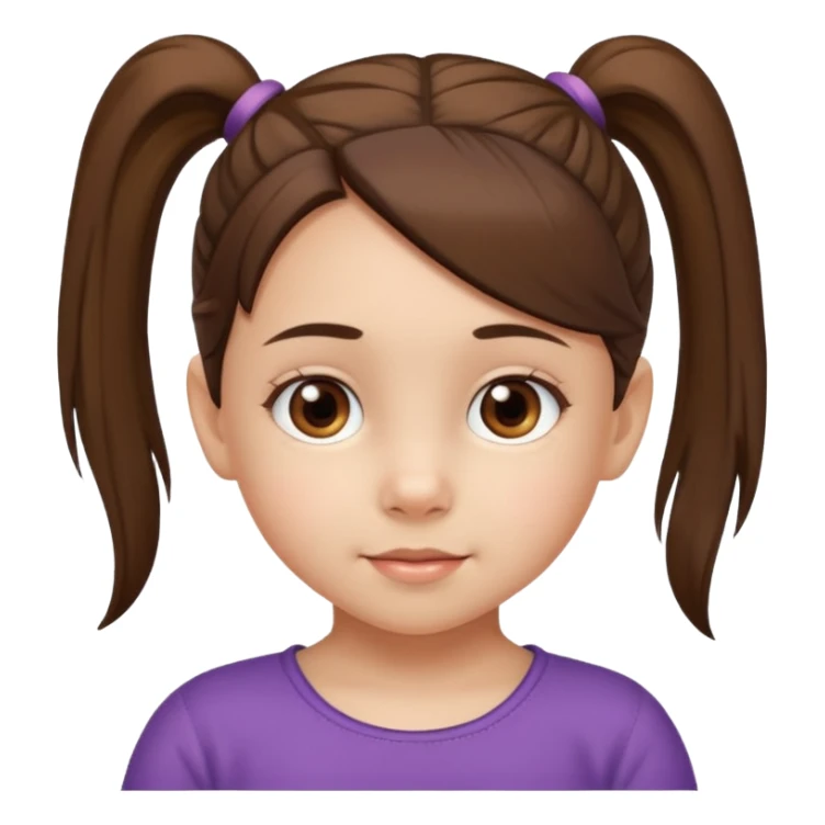 una chica pequeña con una cola de caballo de 4 años sticker