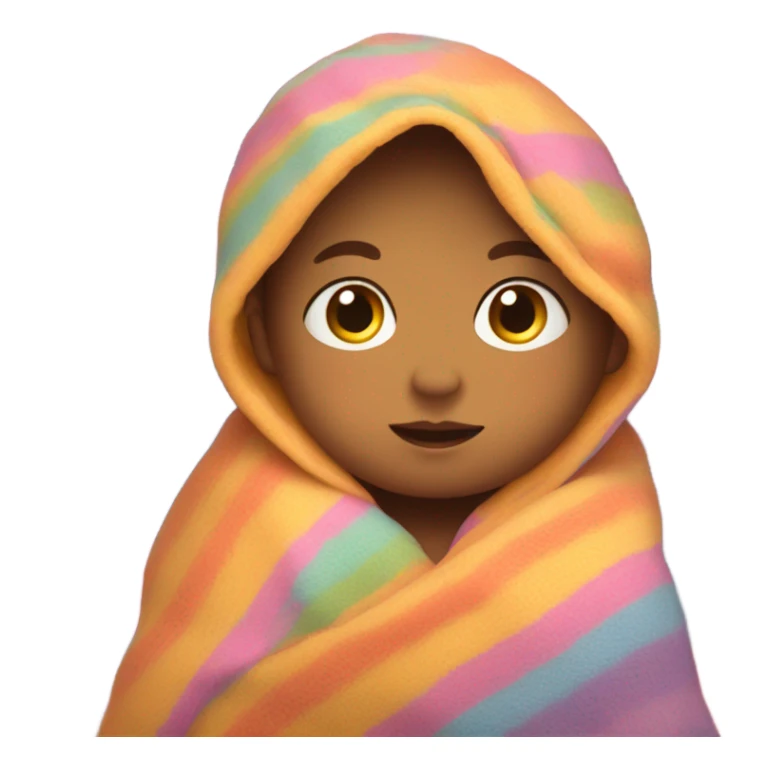 Baby wrapped in blanket sticker