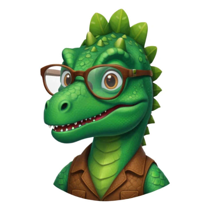 Dinosaur with glass on in a horse sticker