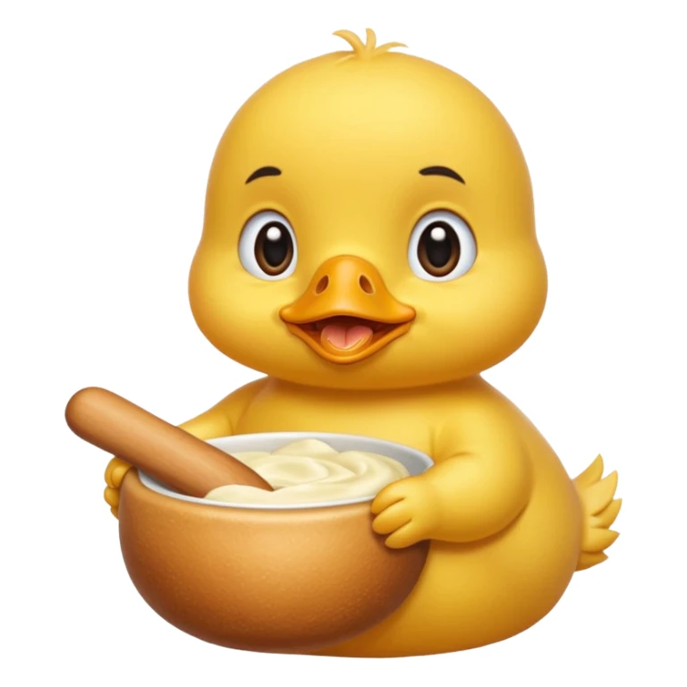 Un pato bebe comiendo migajas de pan sticker