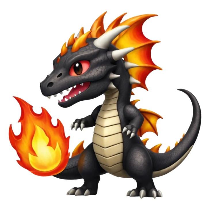 Shiny Fiery Volcanic Salandit-Marowak-Duskull-dragon sticker