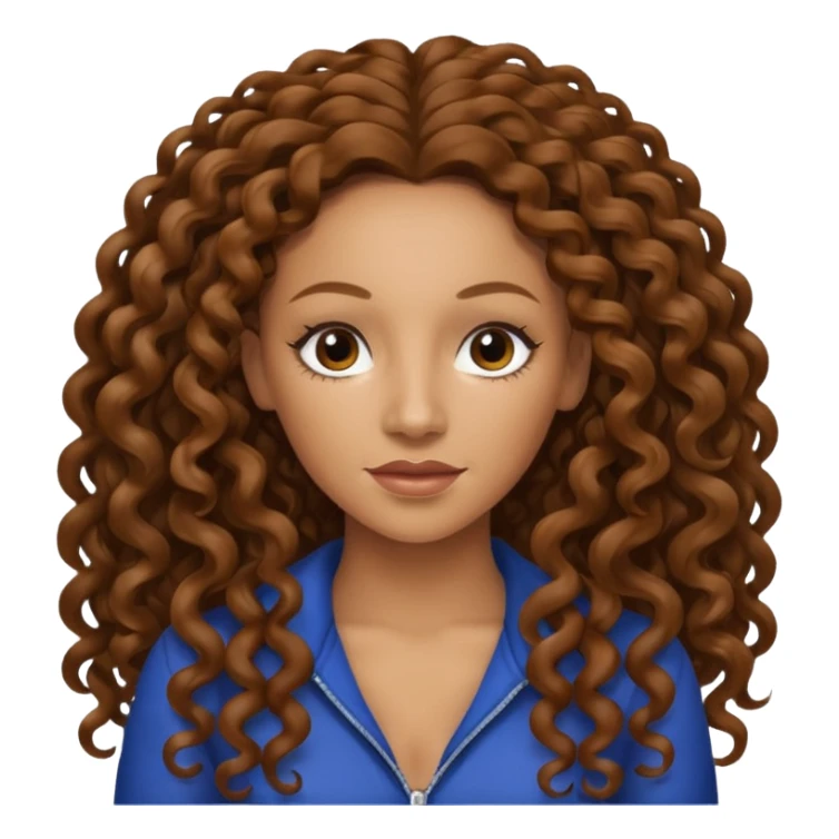 Mel B with brown long curly hair sticker