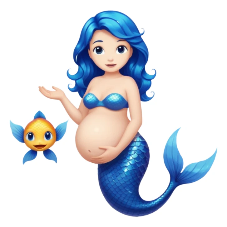 very heavily pregnant overdue mermaid sticker