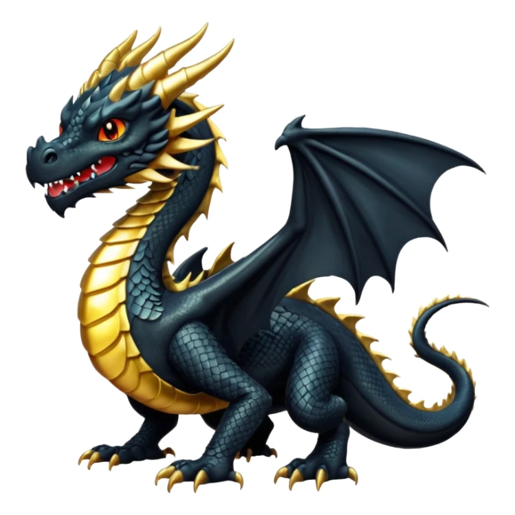 1 big black dragon and 1 small gold dragon sticker