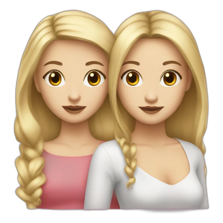 Blonde girl with a brunette girl bff sticker
