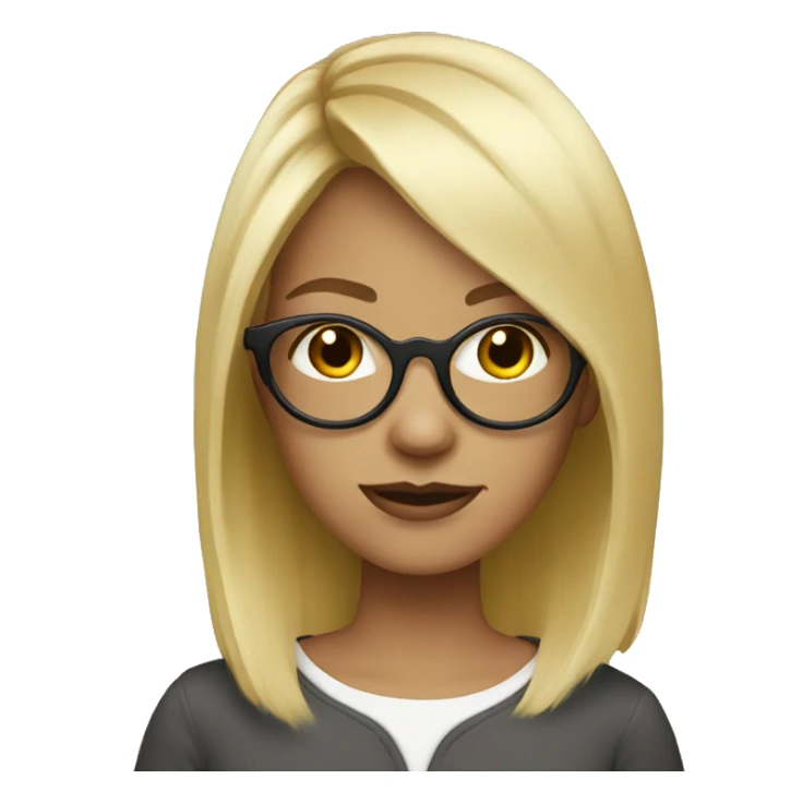 Blonde girl with round black glasses sticker
