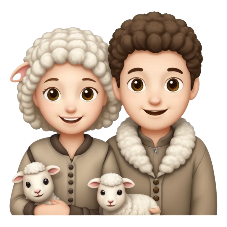 sheep boy and sheep girl couple sticker