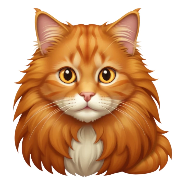 orange tabby maine coon cat with fluffy mane sticker