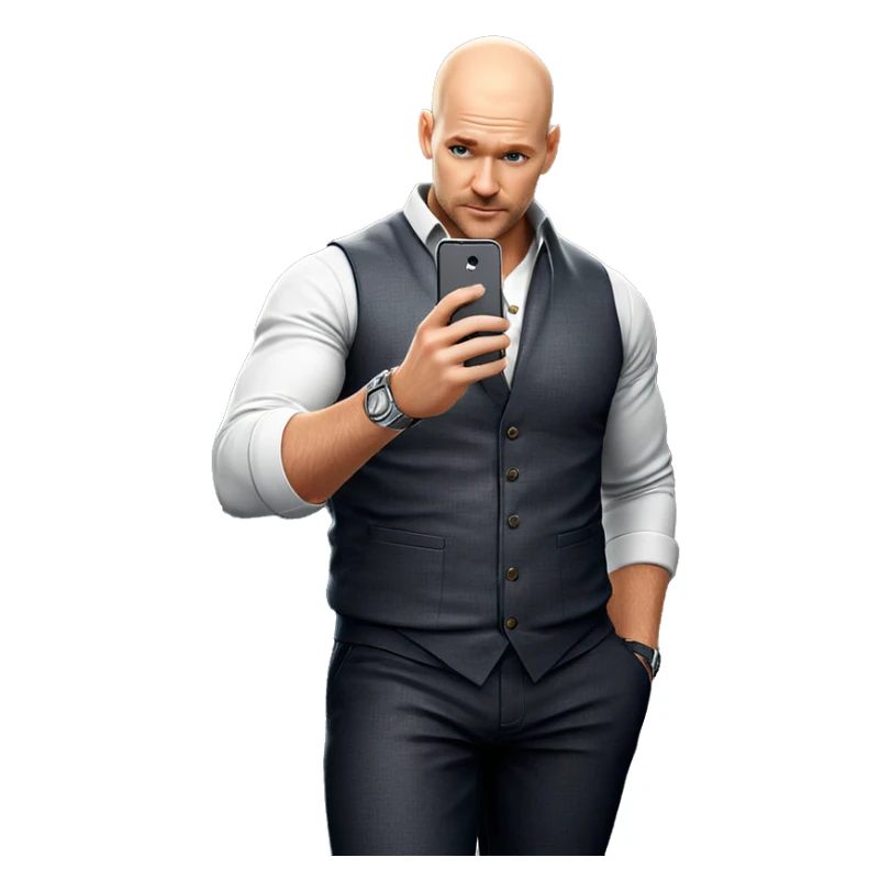 bald male in stylish outfit sticker