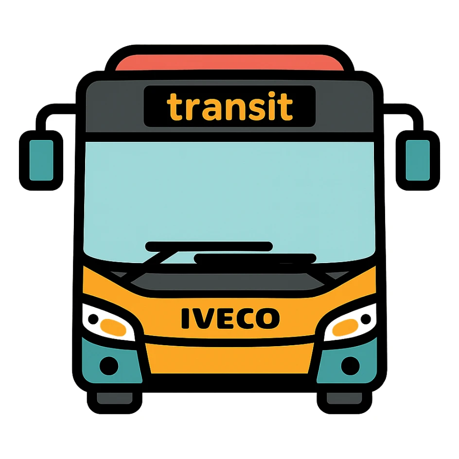 Iveco Urbanway 12m city bus, front view, detailed, for digital sticker sticker