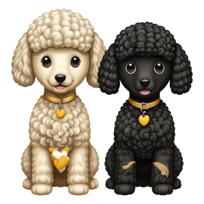 Dos caniches,uno blanco y el otro negro,QUE SEA RAZA CANICHE  sticker