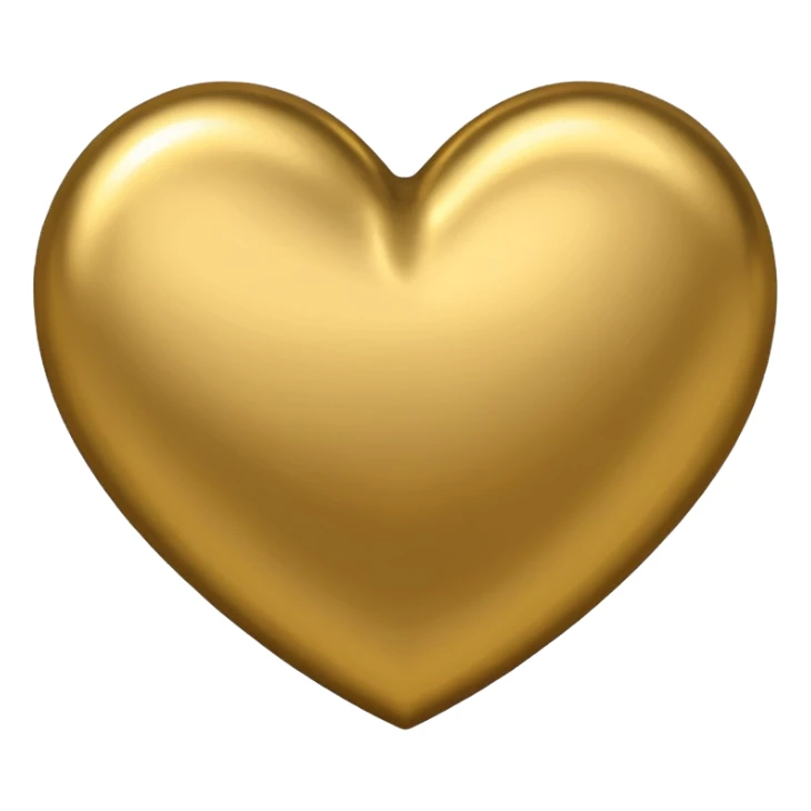 heart with metallic gold finish sticker