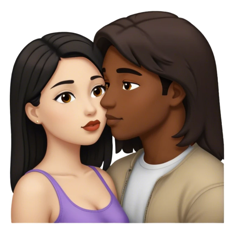 two girls and 1 guy kissing sticker