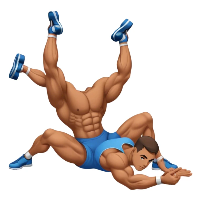 bodybuilder laying-down exercise sticker