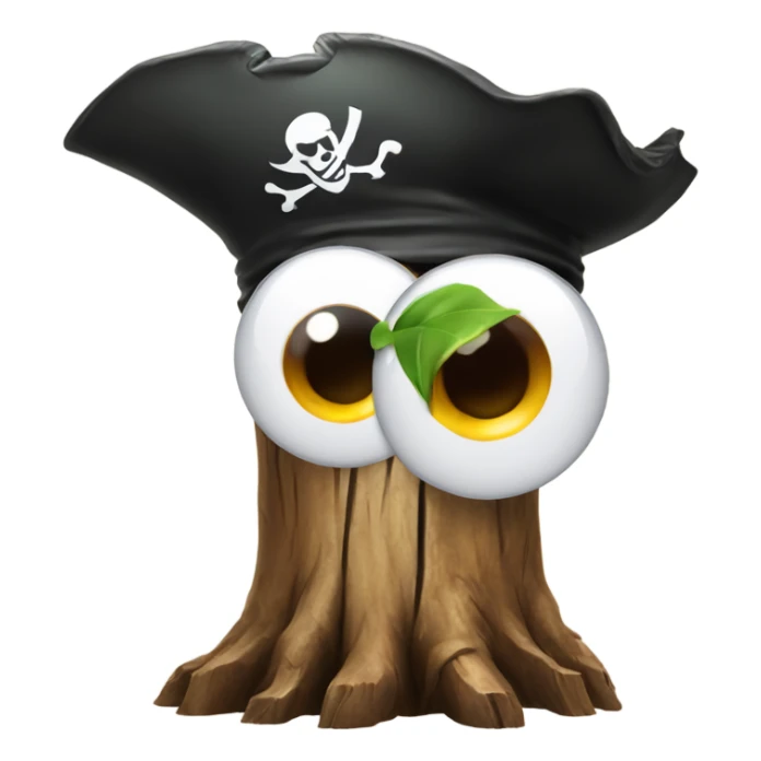 BOSS EYED tree stump with a pirate hat sticker