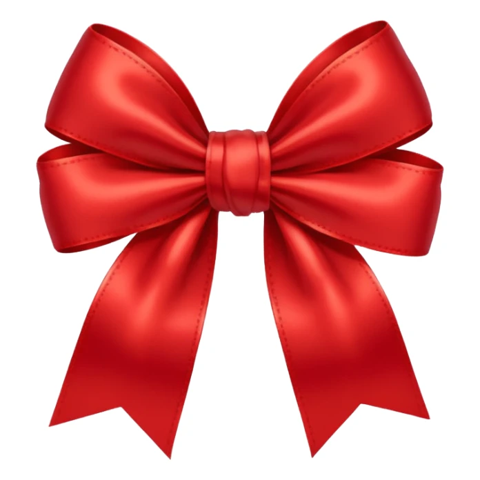 red bow with the "S" logo in the center sticker