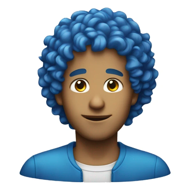 a guy with curly hair and blue highlights sticker