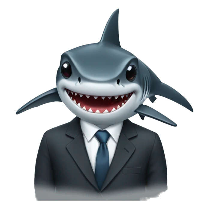 a shark with black glasses dressed in a suit with an iphone in his hand sticker
