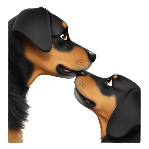 Two dogs kissing sticker