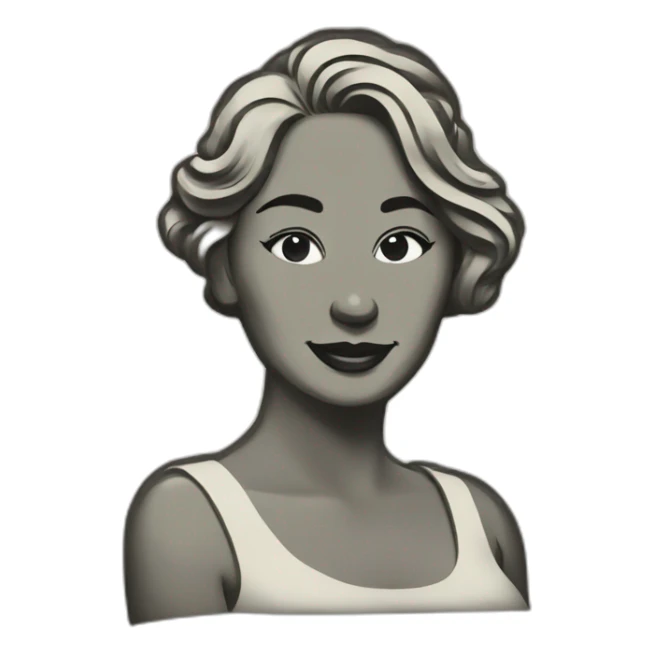 Linocut woman sticker