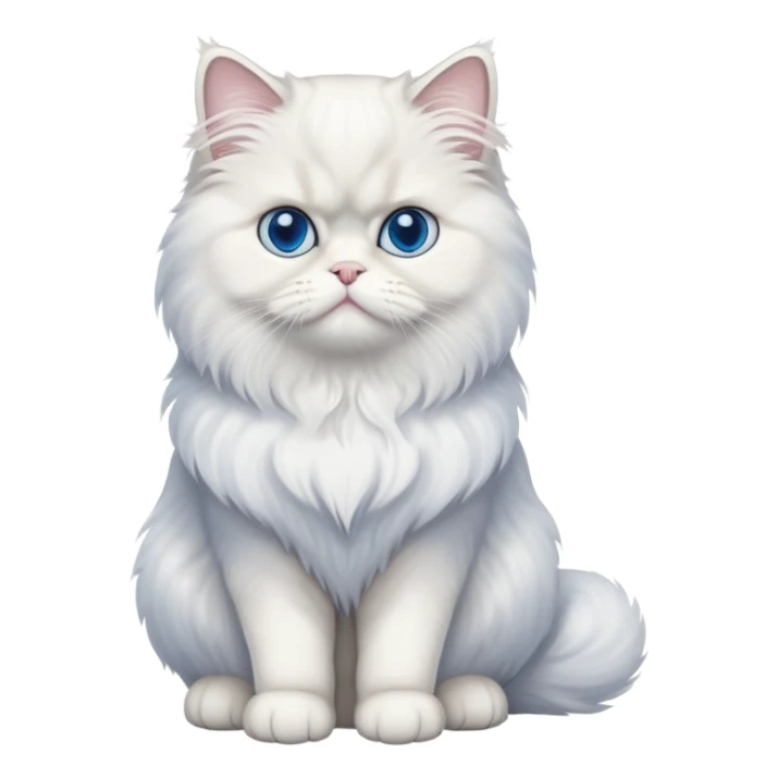 Persian cat full body sitting with blue eyes sticker