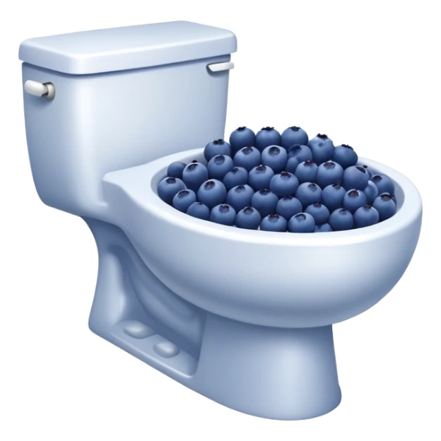 blueberries inside of a toilet bowl sticker