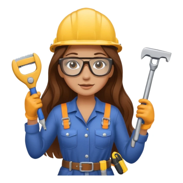 beautiful girl with long brown hair constructing new shower sticker