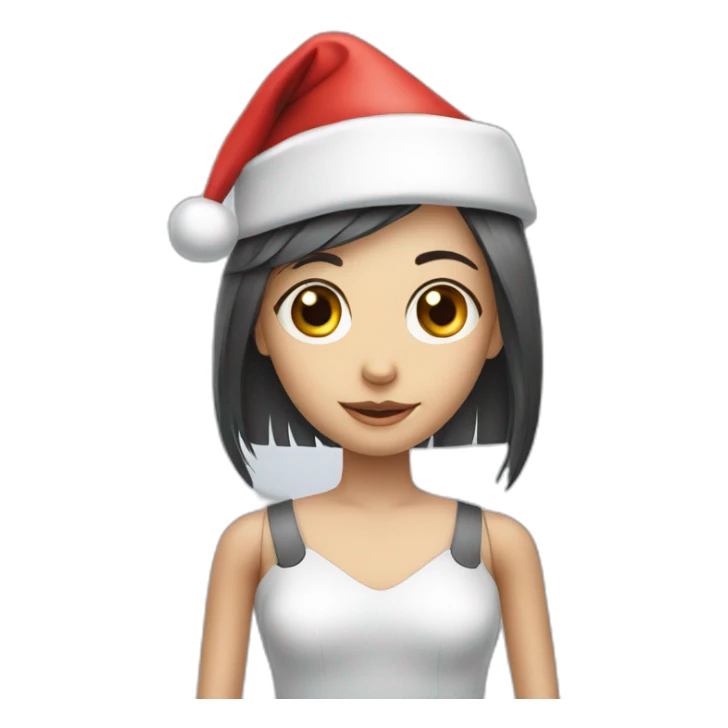 ai girl-robot with santa hat sticker