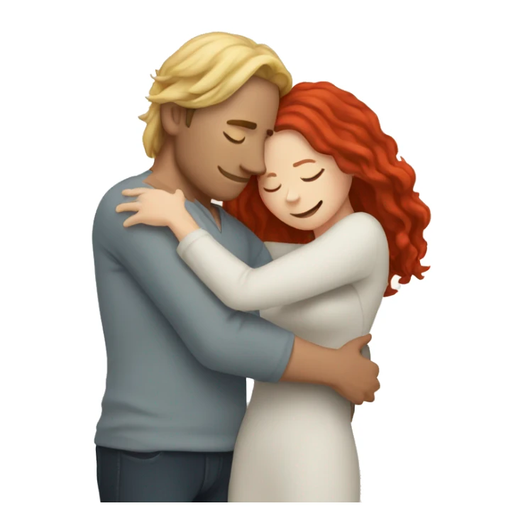 White Man with long hair hugging a white red hair woman sticker