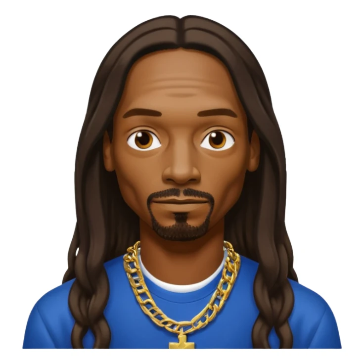 Snoop Dogg with dark brown long hair sticker