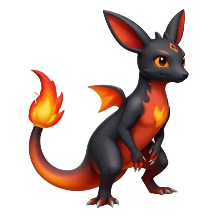magma-gradients-colored Magmortar-Salandit-Umbreon-Flareon-Hybrid (Full body) sticker