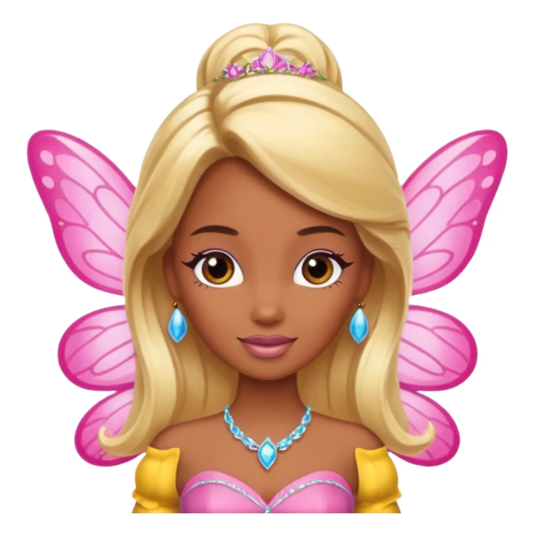 brown skin blonde barbie fairy  sticker