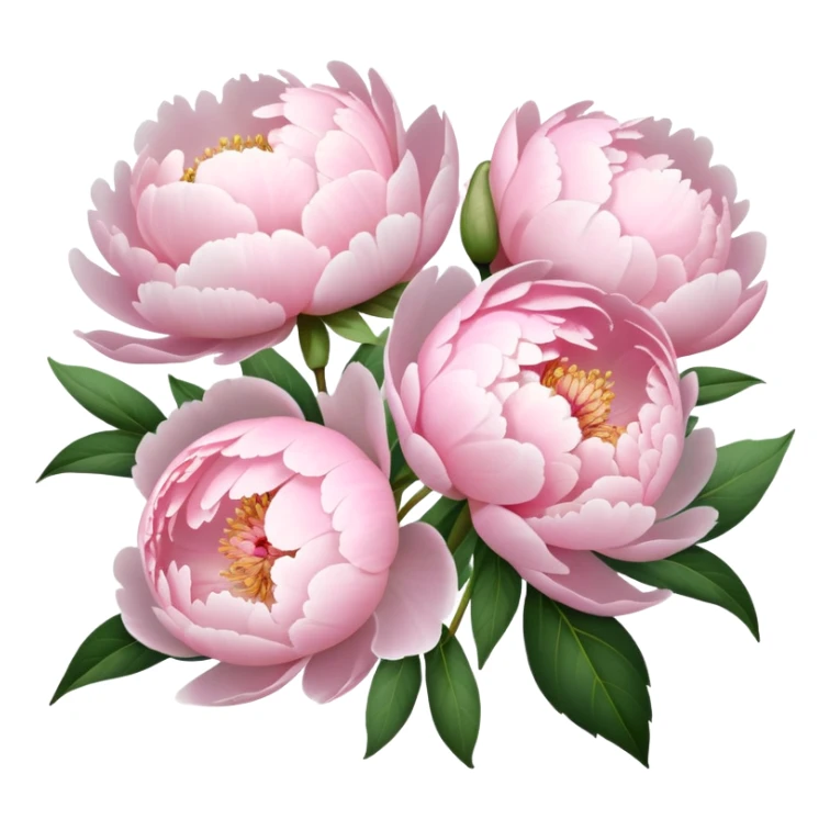 Pale pink peonies bouquet  sticker
