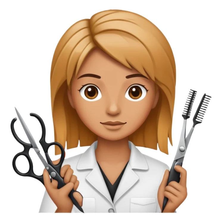 Hairdresser with scissors sticker