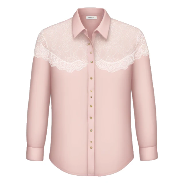 light pink Shirt with lace sticker