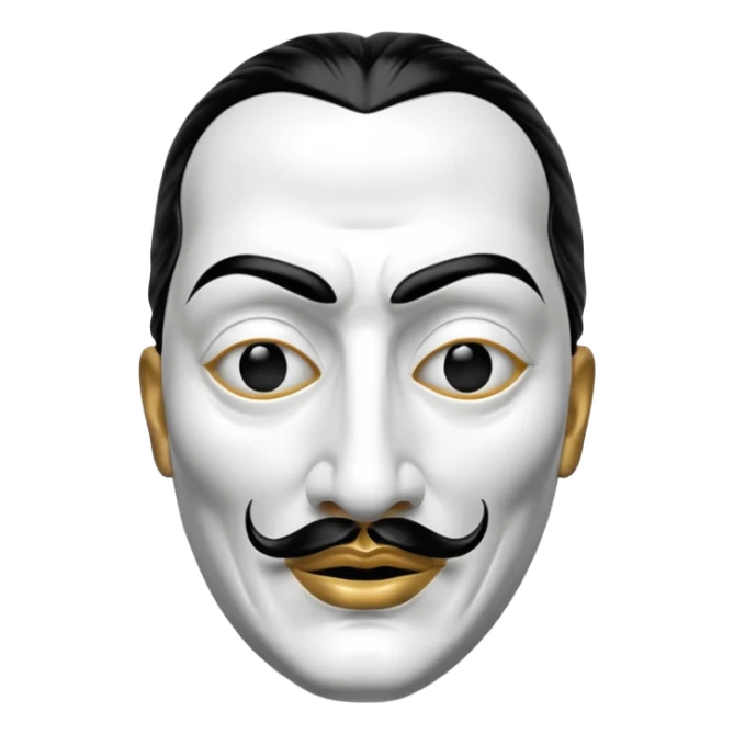 Money Heist, Dali mask (black-white), realistic sticker