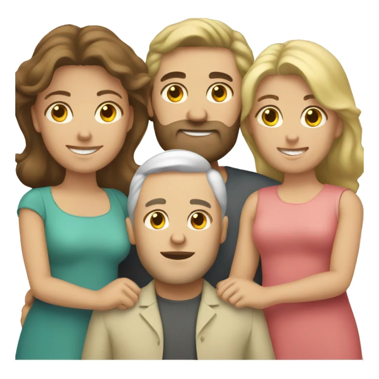 caucasian family sticker