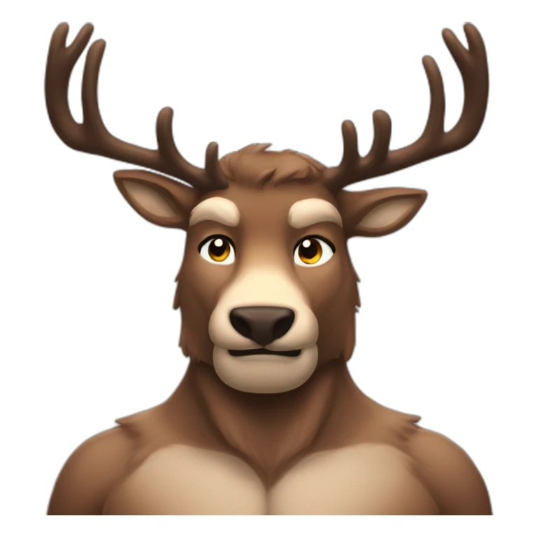 Reindeer muscular intimidating  masculine sticker