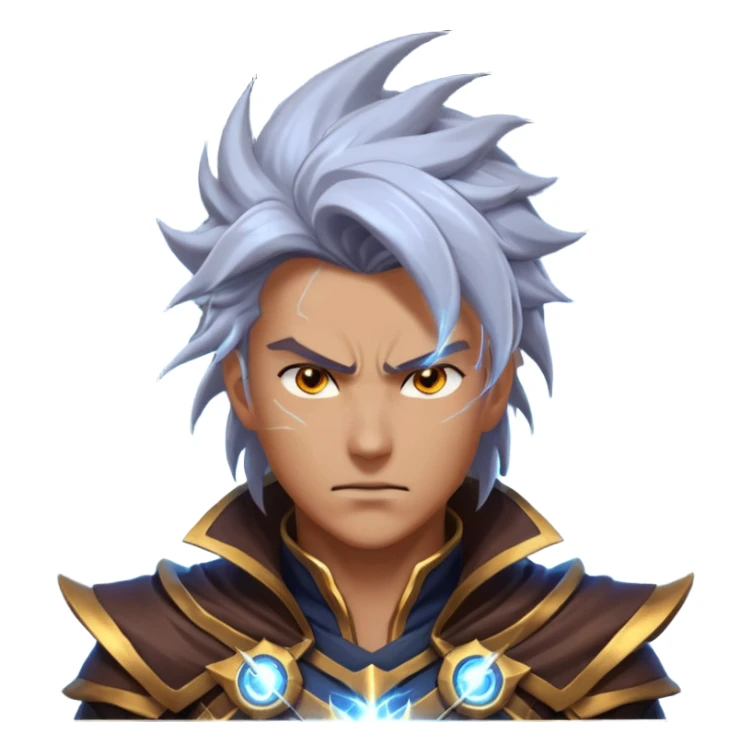 storm rider portrait, head and shoulders only, wind-swept hair, crackling lightning aura, storm clouds swirling behind, intense glowing eyes, epic fantasy vibe, 3D cartoon, mobile game icon style, clean background, no text, no watermark
 sticker