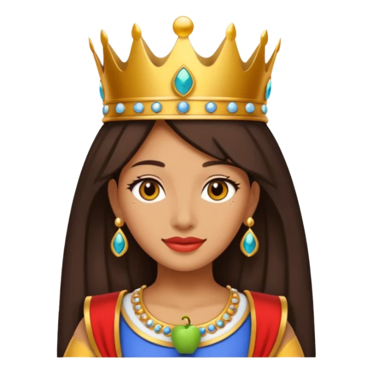 Nefertari Vivi from One Piece, with crown, friendly, apple style emoji sticker
