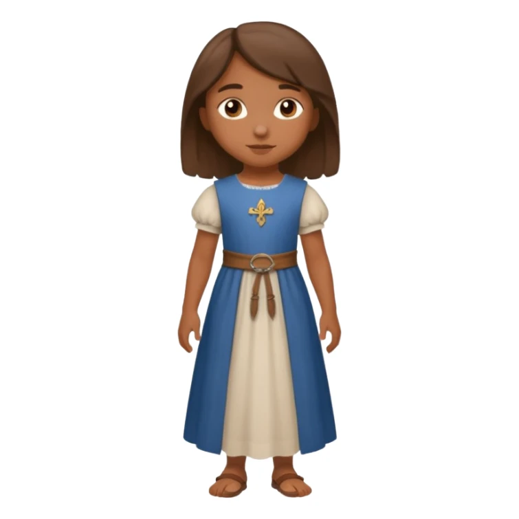 Petite fille brune de 8 ans à l'époque du Moyen âge. sticker