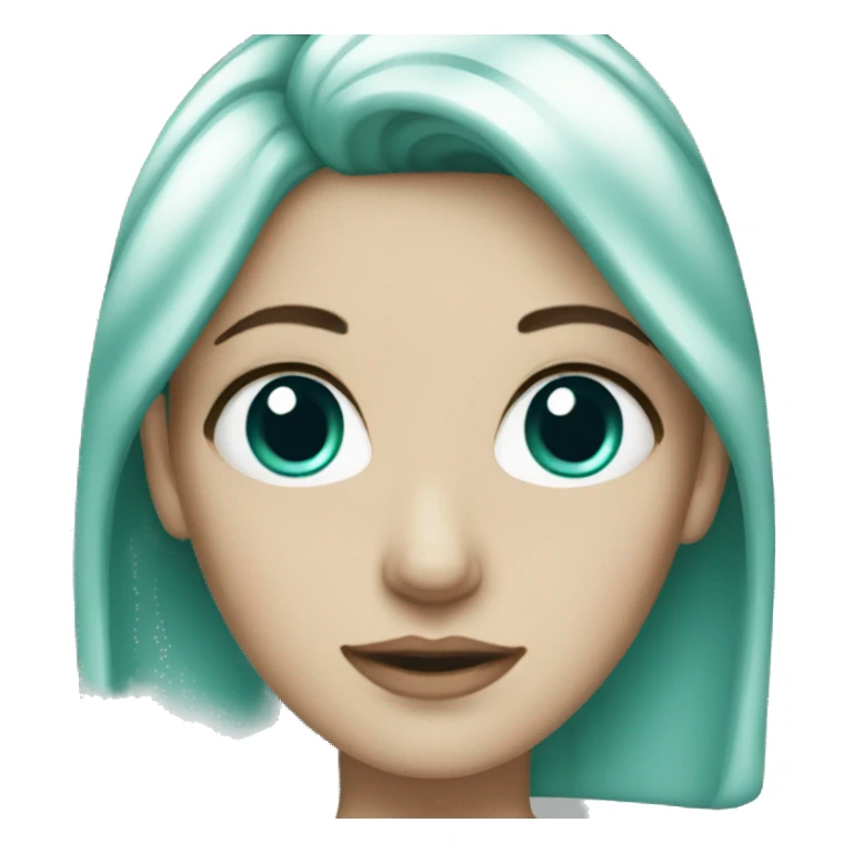 White girl with teal hair sticker