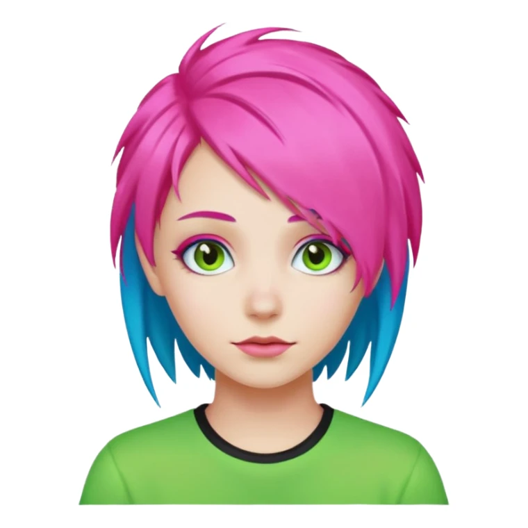 Neon Haired People different person,different hair color,1 person sticker