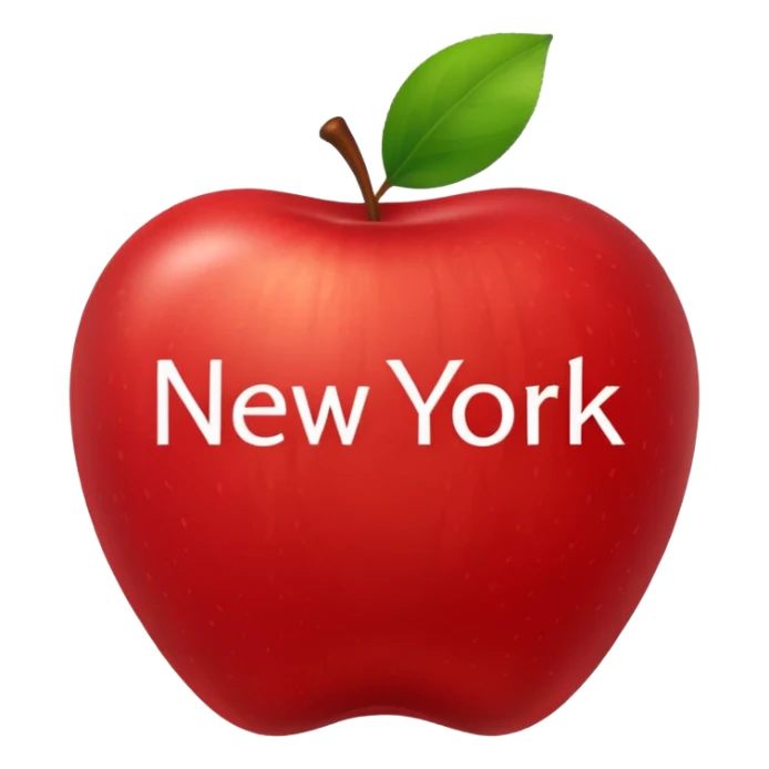 Manzana con el nombre de New York dentro sticker