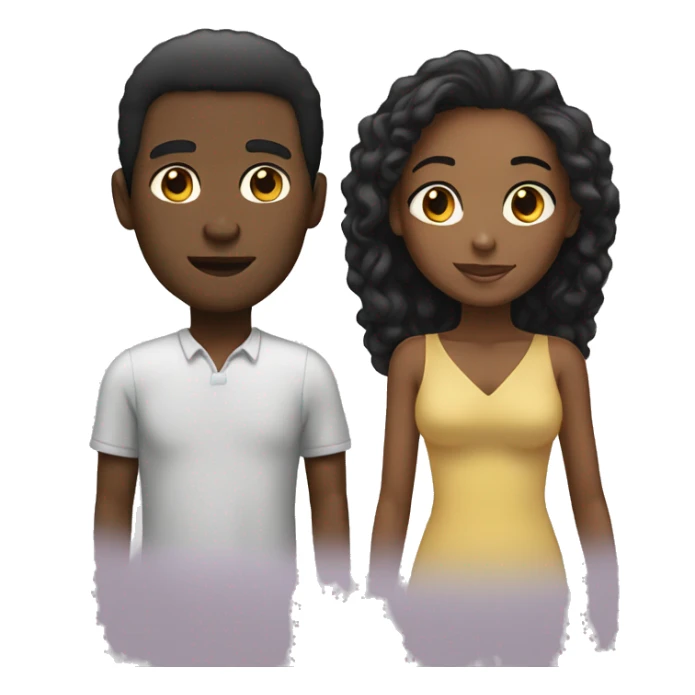 Black woman white man couple sticker