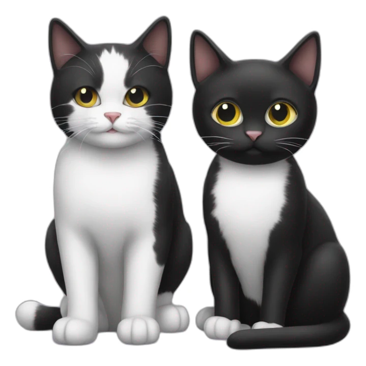 black cat with a black and white cat sticker