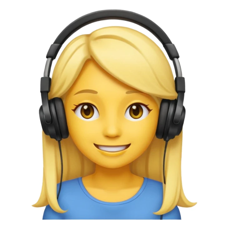 Emoji girl listen song sticker